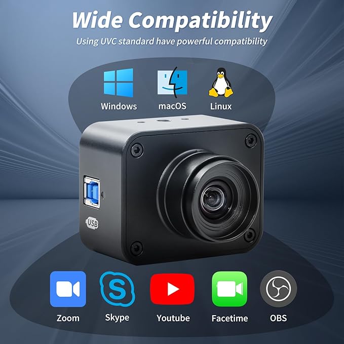 MOKOSE USB Camera 4K, USB3.0 Manual Focus Webcam - Image 6