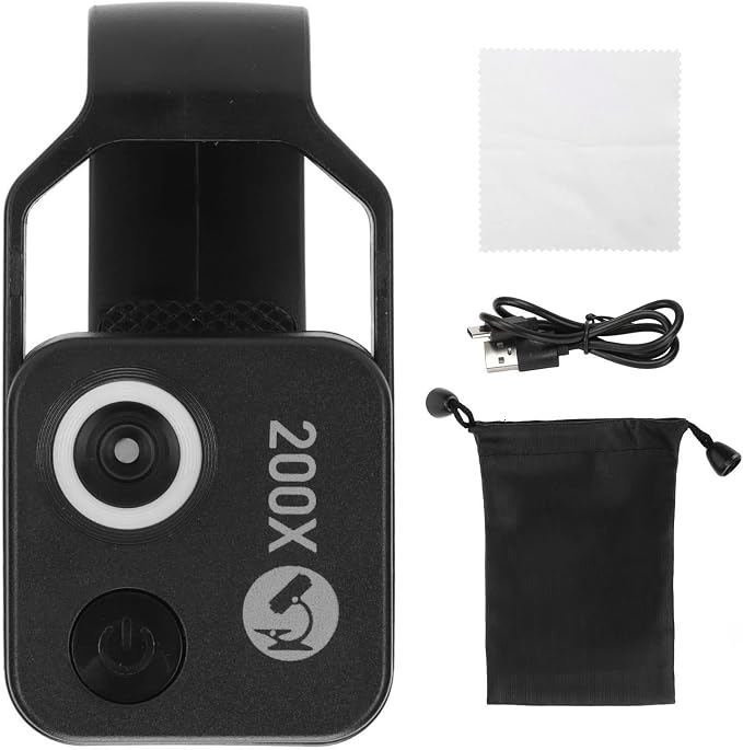 200X Phone Mini Pocket Microscope, Zoom Mobile Phone External Lens, Portable - Image 9