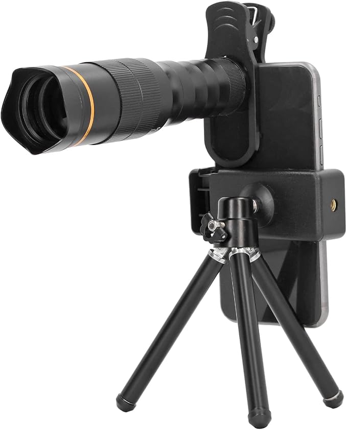 Portable 32X Phone Camera Lens HD Zoom Lens Clip On, Double Adjustment Eyepiece by GOWENIC