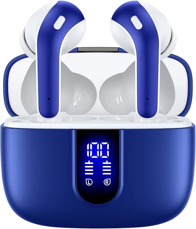TAGRY Bluetooth Headphones True Wireless Earbuds 60H Playback LED Power Display by TAGRY