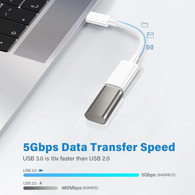 USB C Male to USB Female Adapter Cable, USB Type C to USB Adapter 2 Pack OTG - Image 3