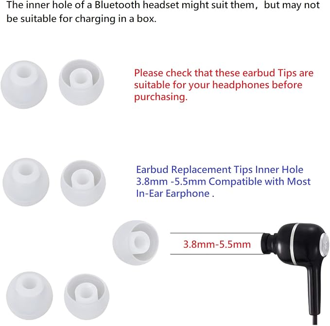 36 Pieces Small Earbud Tips Soft and Comfortable Ear Bud Replacement Pieces - Image 3