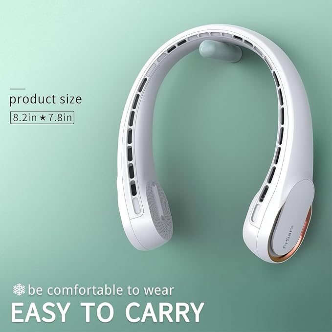 FrSara Neck Fan, Portable Personal Fan Strong Wind, Air Volume, 360° Cooling - Image 3