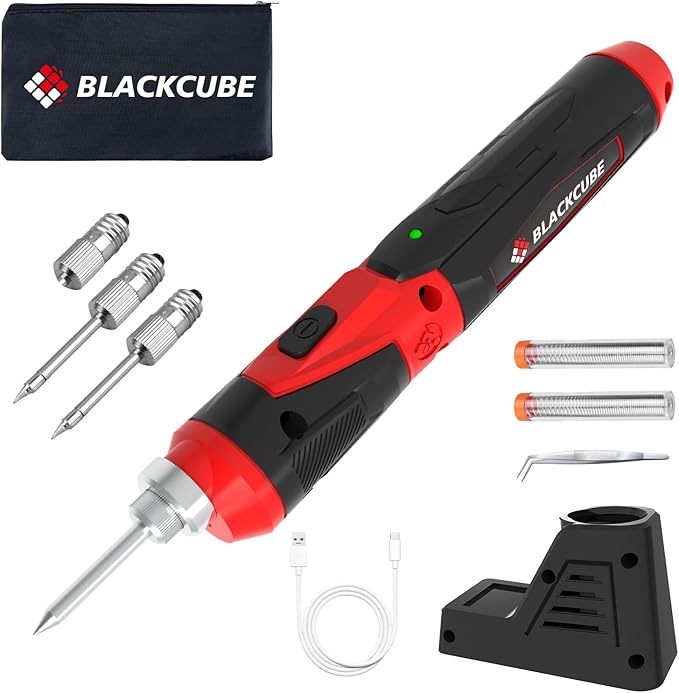 BLACKCUBE 4V Cordless Soldering Iron Kit, Rechargeable Soldering Iron by BLACKCUBE