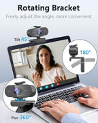 2K Webcam for pc with Microphone, Privacy Cover Slider Streaming Web cam for - Image 5