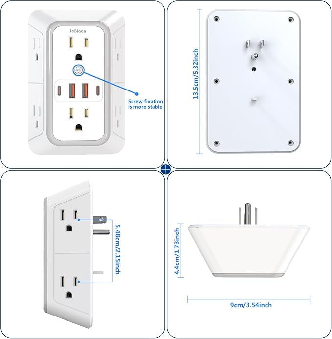JcBlaon Outlet Extender Surge Protector - Image 8