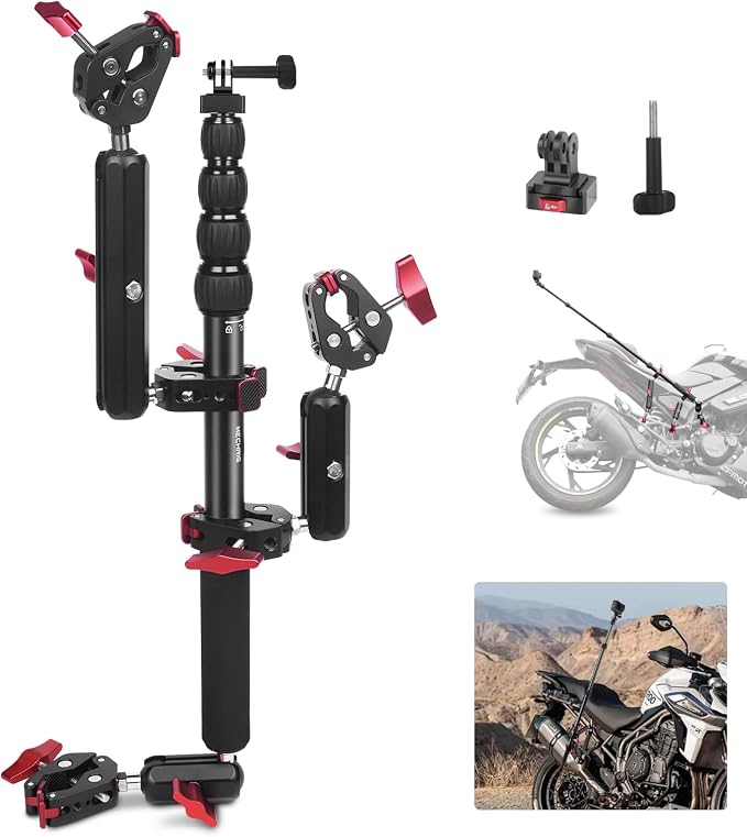 Motorcycle Mount kit for Insta36O X5 X4, Bike Handlebar Clamp Mount and 59" by Mechrig