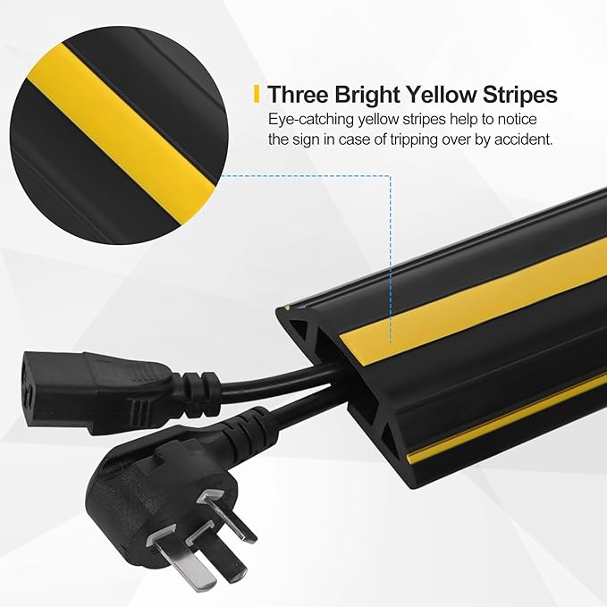 Floor Cord Cover 6.5Ft Heavy Duty PVC Floor Cable Protector Electric Cord Hider - Image 5