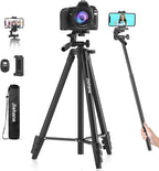 71" Camera Tripod, Versatile Cell Phone Tripod by JishaneCameraandPhoneTripod