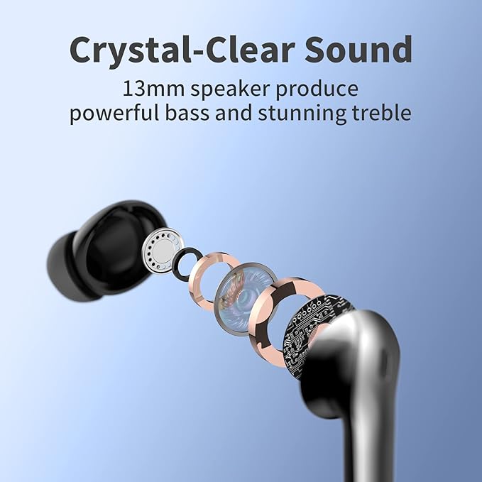 TAGRY Bluetooth Headphones True Wireless Earbuds 60H Playback LED Power Display - Image 6