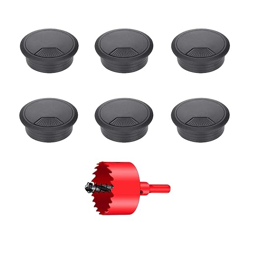 TuTuYa 6PCS Desk Grommet, Desk Cable Grommet 80mm Black Desk Cable Hole Covers by TuTuYa