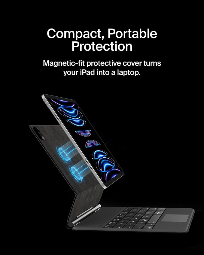 Belkin Pro Keyboard Case w/Magnetic Stand, Backlit Bluetooth Keyboard, Magnetic - Image 3