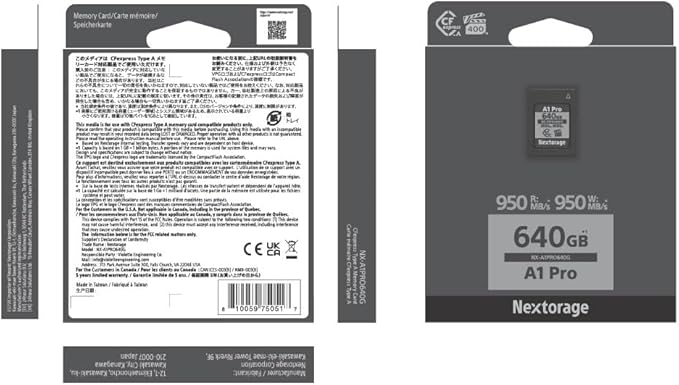 Nextorage Japan CFexpress Type A Card NX-A1PRO 640GB VPG 400 Urtla Fast Read - Image 9