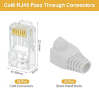 MECCANIXITY 30pcs Cat6 RJ45 Pass Through Connectors, RJ45 Connector 8P8C Gold - Image 2