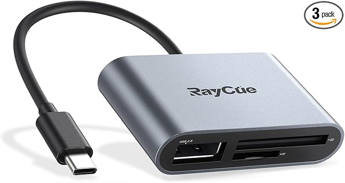 RayCue USB C SD Card Reader Adapter, Type C Micro SD TF Card Reader Adapter by RayCue