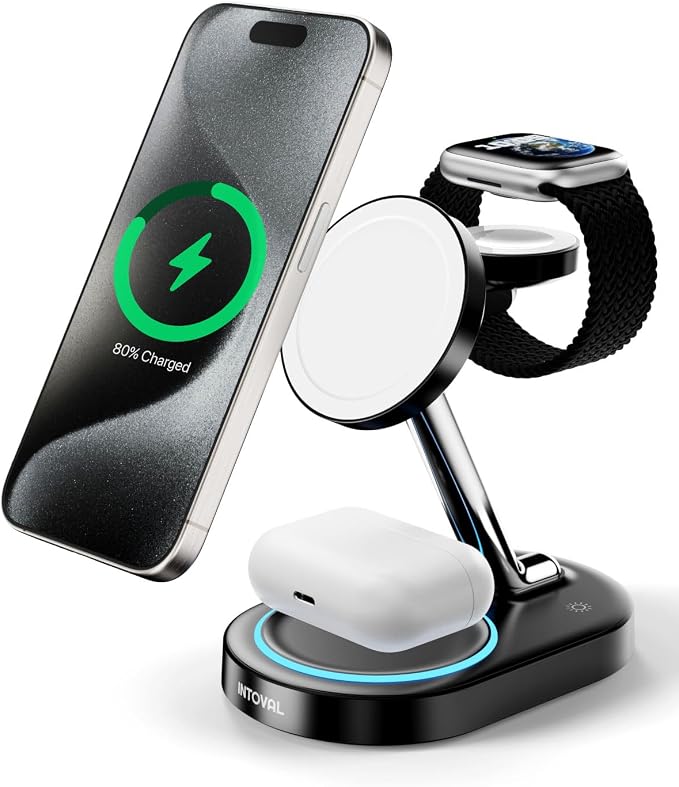 Intoval Fast Charging Station for Magsafe Apple Devices, Wireless Charger for by Intoval