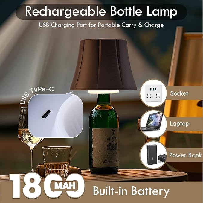 WILIT Wireless Bottle Lamp for Liquor Bottles, 3-Level Brightness Cordless Lamp - Image 5