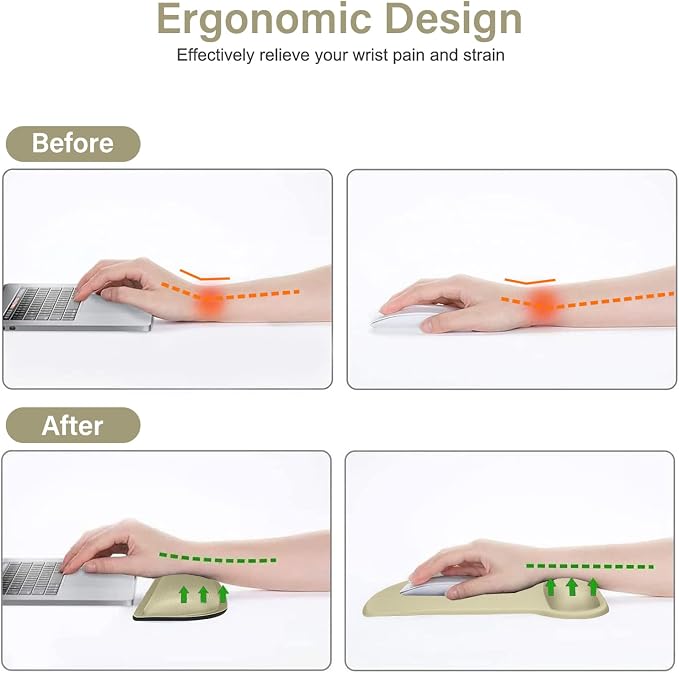 MOSISO Wrist Rest Support for Mouse Pad & Keyboard Set, Ergonomic Mousepad - Image 3