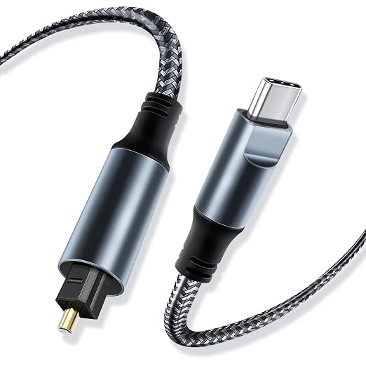 Kumiho Braided USB C to Optical Audio Cable 10Ft USB C to Toslink Optical Cable by Unknown