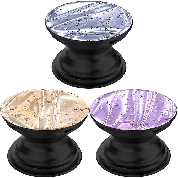 3 Pack Fashionable Clear Glitter Expandible Collapsible Moblile Phone Grip by HighQualityFlagship