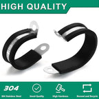 30pcs 5/16 Inch Stainless Steel Cable Clamps, Rubber Coated Cushioned Insulated - Image 5