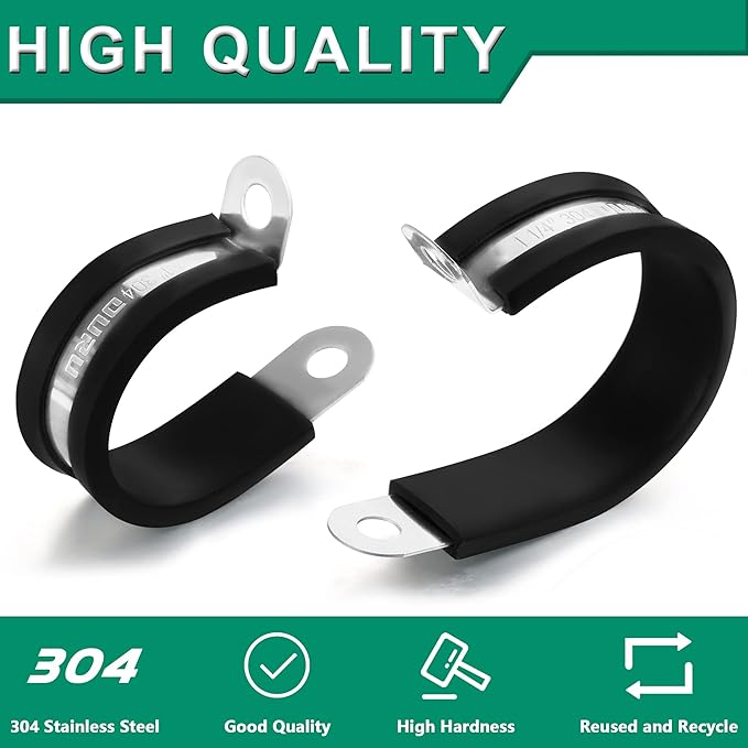 1/2-Inch Stainless Steel Rubber Coated Pipe & Wire Clamps - Image 5