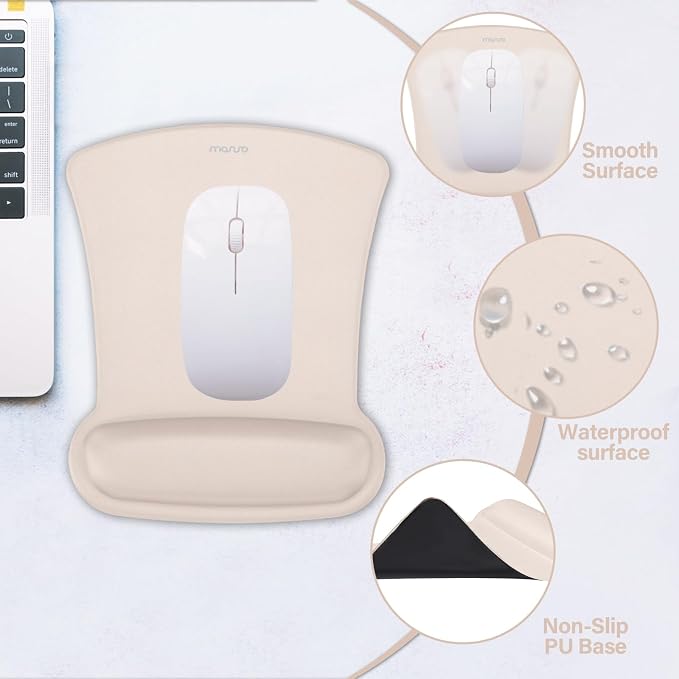 MOSISO Wrist Rest Support for Mouse Pad & Keyboard Set, Ergonomic Mousepad - Image 5