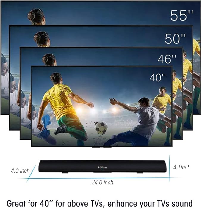 BESTISAN 80 Watt Soundbar, Sound Bars - Image 6
