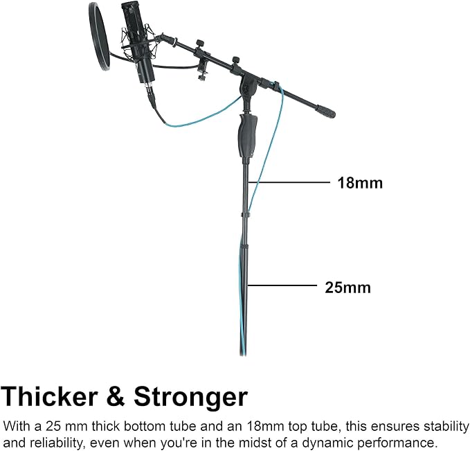Rockville RVMIC3 V2 Portable Adjustable Tripod Boom Mic Stand - Image 8