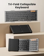 ProtoArc Backlit Foldable Keyboard, XK01 Plus Folding Portable Bluetooth - Image 2