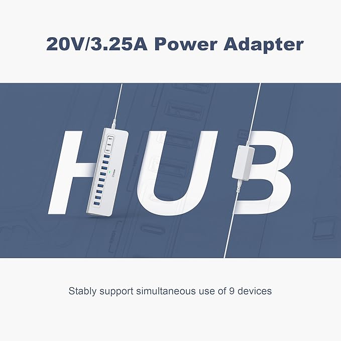 Powered USB Hub 10Gbps, intpw YH9AC 12 Port USB C Hub - Image 6