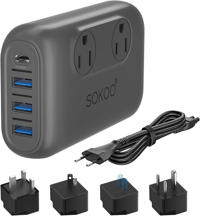 SOKOO 230-Watt Step Down 100-220V to 110V Voltage Converter, International by SOKOO
