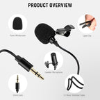 NEEWER Lavalier Lapel Microphone, Omnidirectional Condenser Wired Clip On Lav - Image 7
