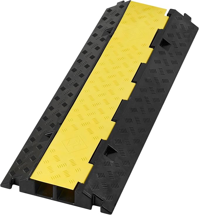 VEVOR Cable Protector Ramp, 2 Channel Heavy Duty 39.37'' Rubber Cord Hose Wire - Image 9