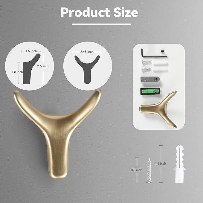 4 Packs Towel Hooks, Coat Hook Cow Head Wall Hooks, Metal Heavy Duty Wall Hooks - Image 2