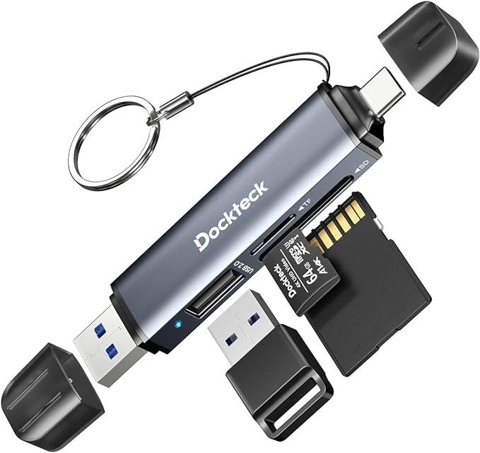 Dockteck SD Card Reader, 5G Super Speed USB3.0 SD/TF Card Reader, 3-Slot USB by Dockteck