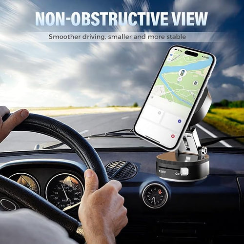 360° Adjustable Vacuum Magnetic Phone Holder, Foldable Magnetic Car Phone Holder - Image 2