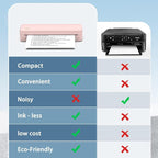 JADENS Pink Bluetooth Thermal Printer, Support 8.5" X 11" US Letter, Portable - Image 6