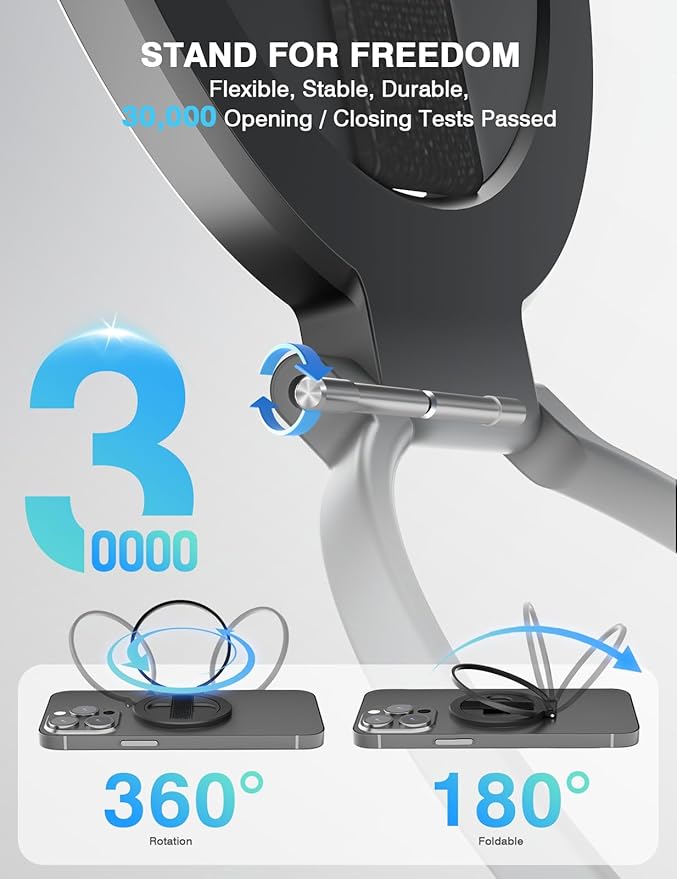 Grat 2 Magnetic Phone Grip Kickstand, Phone Loop Holder, Dual-Sided Magnet Ring - Image 5