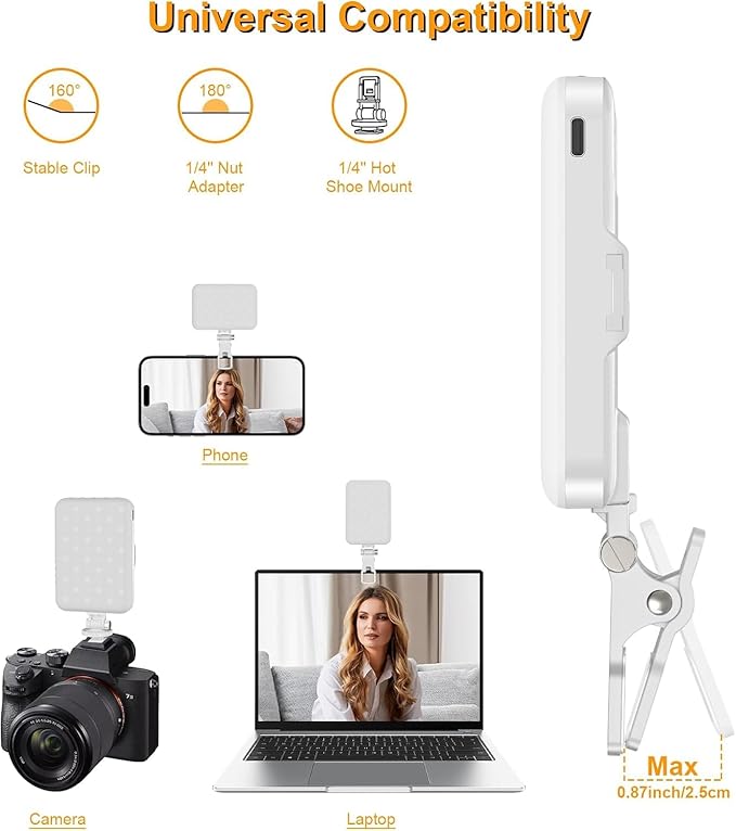 Selfie Light, LED Camera Light Video Lights 60 LED 2200mAh Rechargeable Phone - Image 4