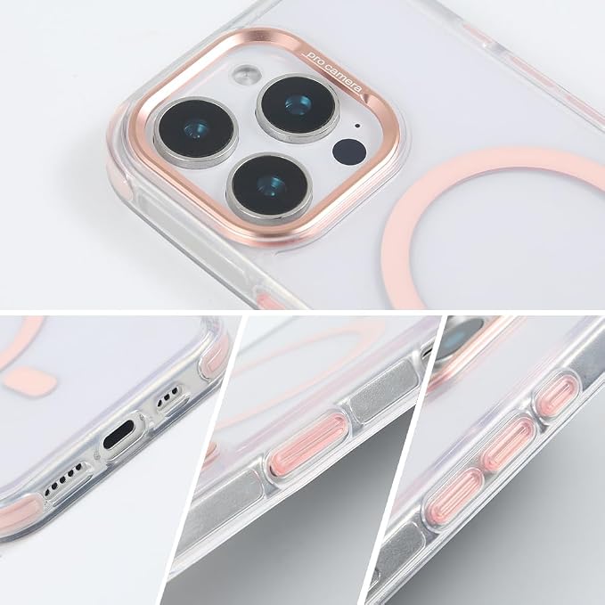 for iPhone 16 Pro Case with 62.99 inch Lanyard, Classic Clear&Pink Magnetic - Image 5