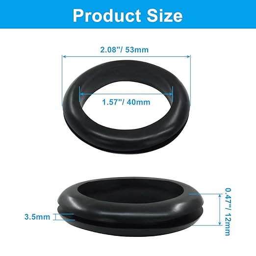 6 Pcs Rubber Grommets, 1-9/16" Inside Diameter 1-3/4" Drill Hole Rubber Wire - Image 2