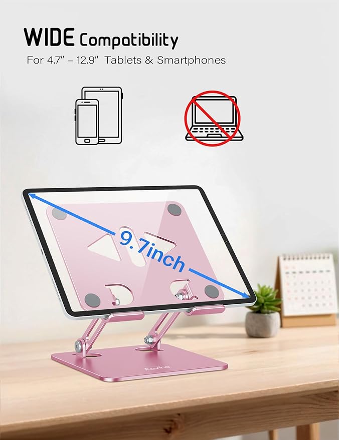Tablet Stand Holder for Desk, Adjustable Desktop Tablet Holder, Foldable - Image 3