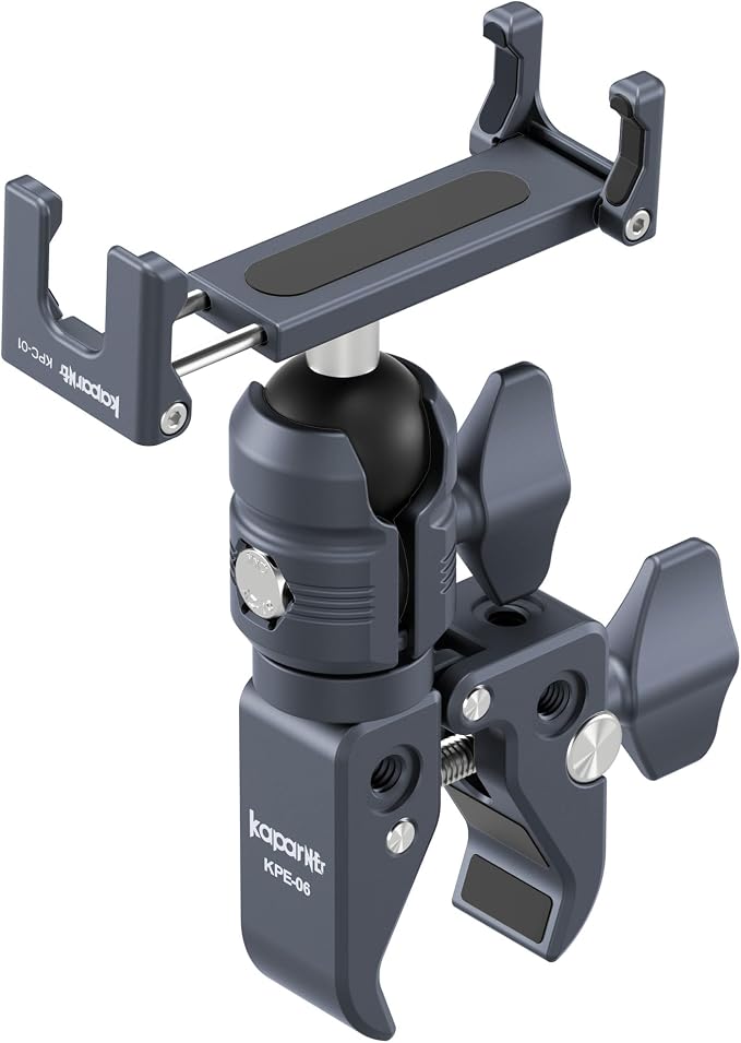 Riding Phone Clip Kit, Dual Knob Single Socket Arm and Aluminium Handlebar Base - Image 8