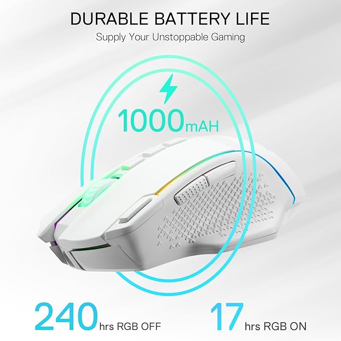 Redragon M991 Wireless Gaming Mouse, 26000 DPI 3-Mode Gamer Mice w/Rapid Fire - Image 5