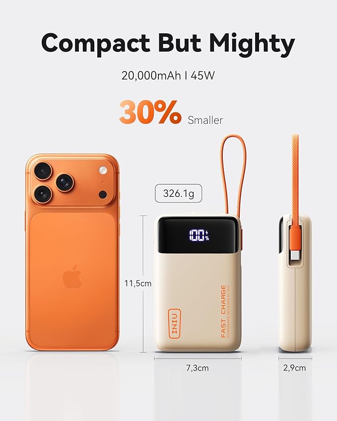 INIU 20000mAh Power Bank, Small 45W PD Fast Charging Portable Charger - Image 3