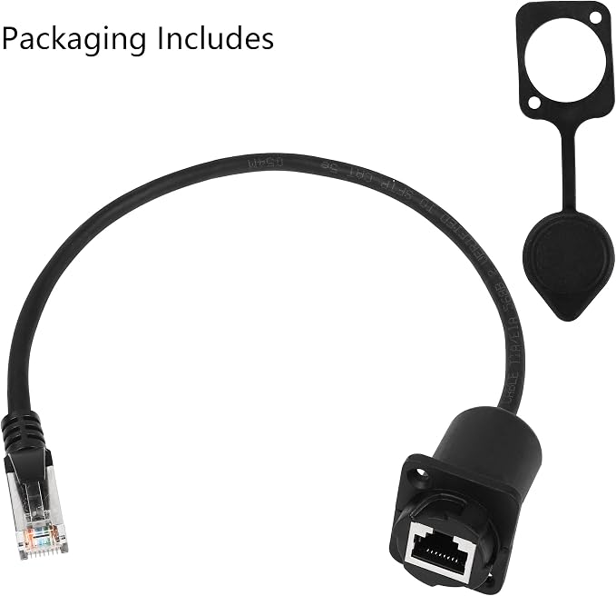 CERRXIAN 35cm RJ45 Male to Female Cat5 5e 6 Waterproof Panel Mount LAN Network - Image 7