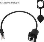CERRXIAN 35cm RJ45 Male to Female Cat5 5e 6 Waterproof Panel Mount LAN Network - Image 7