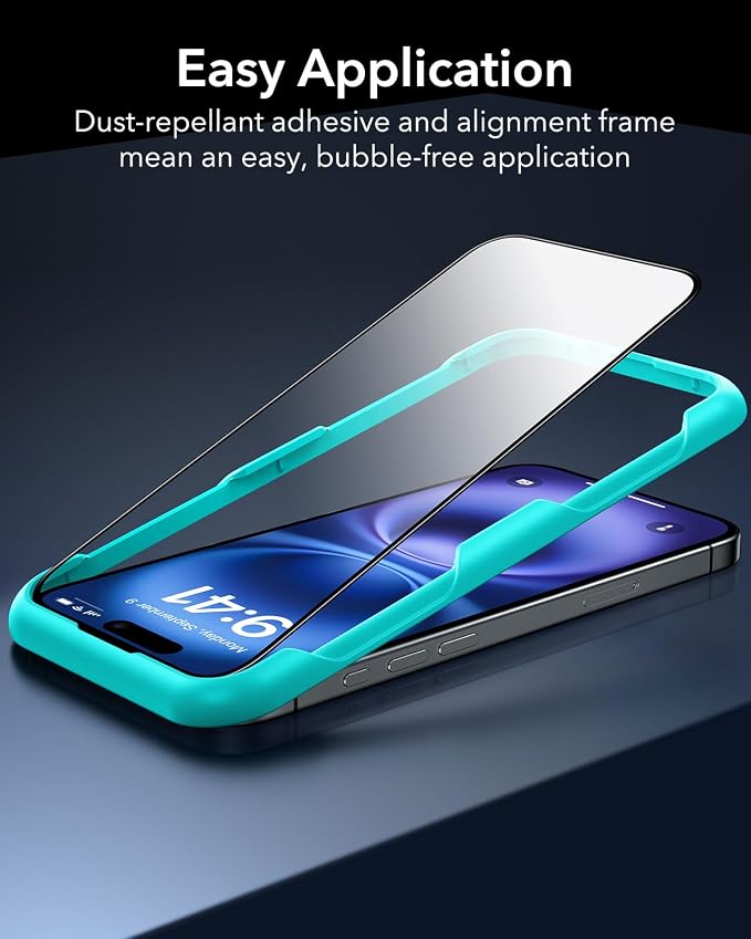 ESR 3 Pack for iPhone 16 / iPhone 15 Screen Protector, Full Coverage Tempered - Image 3