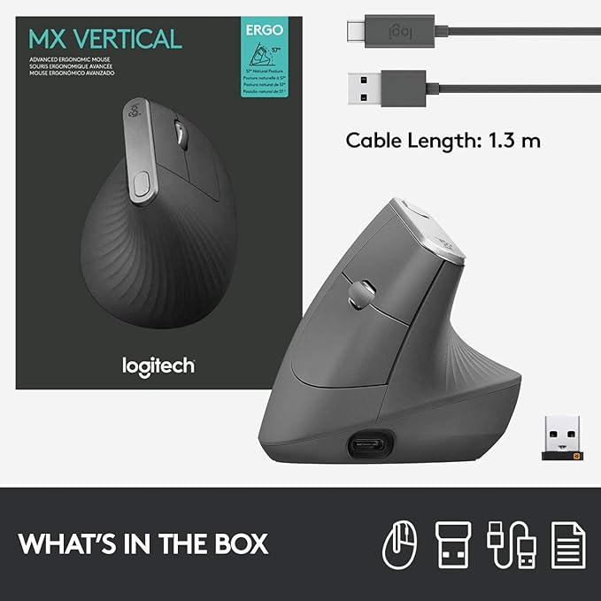 Logitech MX Vertical Wireless Mouse – Ergonomic Design Reduces Muscle Strain - Image 9